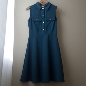 Teal Modcloth Fit & Flare Sleeveless Dress